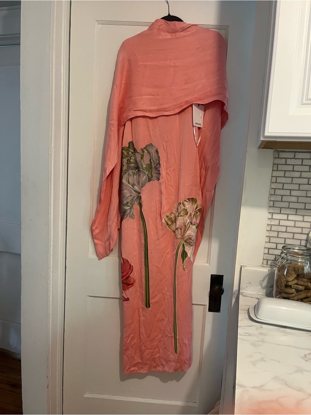 Women's Coral Pink Floral Maxi Dress